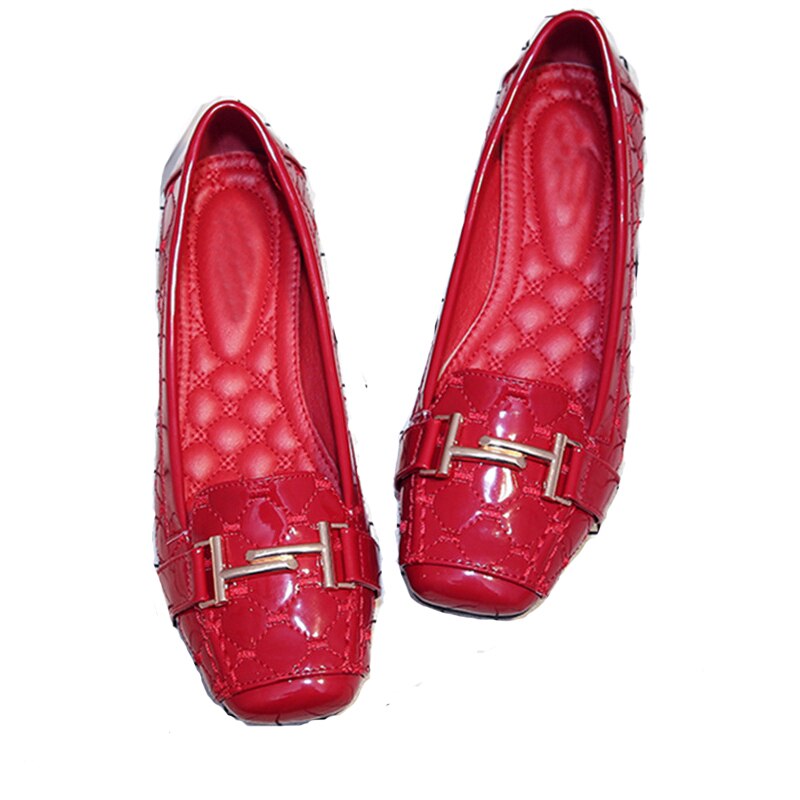 CEYANEAO2019 Schoenen Schoenen Voor Vrouwen Dames Rood Vrouwen Schoenen Vierkante Teen Schoenen Scarpe Donna Wijnstokken Mocassins Vrouwen: Rood / 4