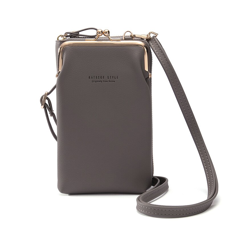 Dames PU Leer Schoudertas - Multifunctionele Crossbody Portemonnee met Rits & Hasp: Style2-Grey
