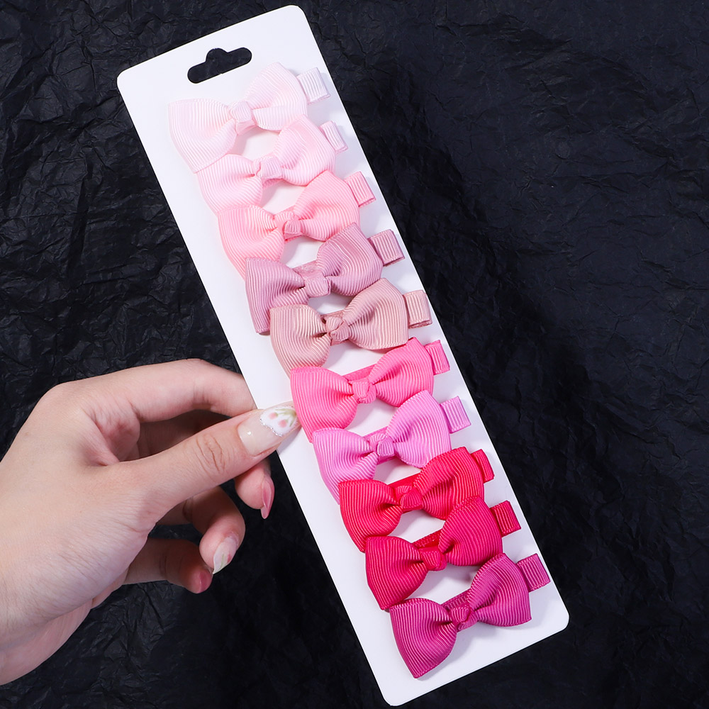 10 unids/set 2 ''lazos coloridos degradados pinzas para el cabello para niñas cinta hecha a mano horquillas con lazo pasadores accesorios para el cabello para niños: Morado