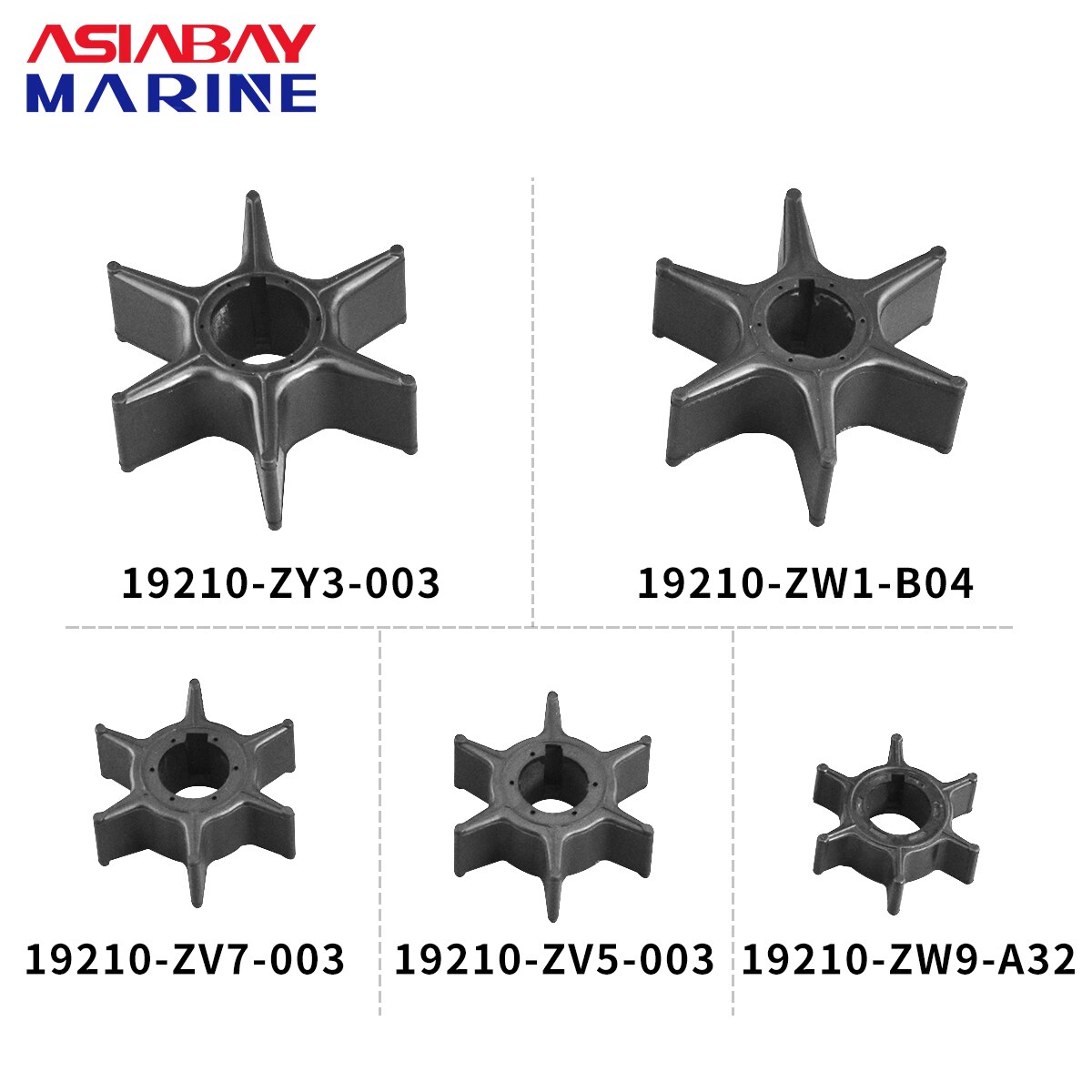 Water Pump Impeller for Honda Outboard Engine 75HP 90HP 115HP 135HP 150HP Motor Impeller for Bf75/90/115/135/150 19210-ZW1-B04