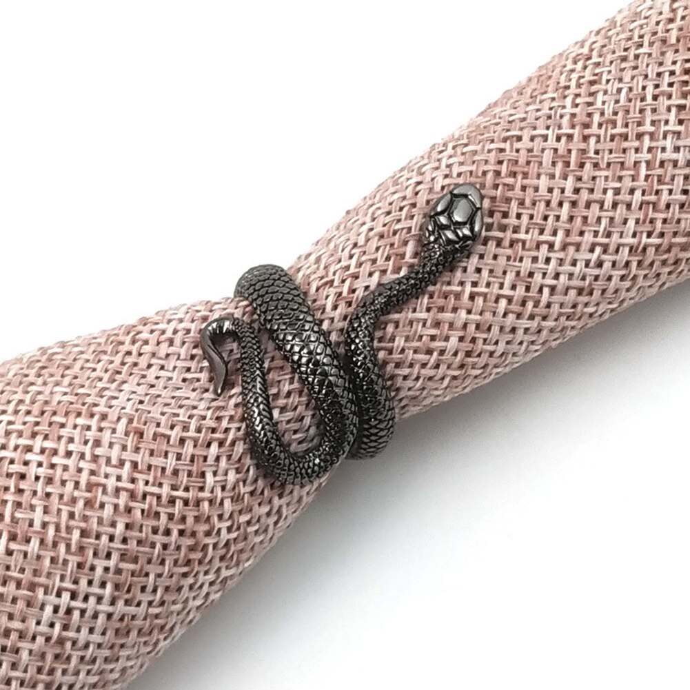 Retro Punk Snake Ring Voor Mannen Vrouwen Overdreven Antieke Siver Kleur Opening Verstelbare Ringen