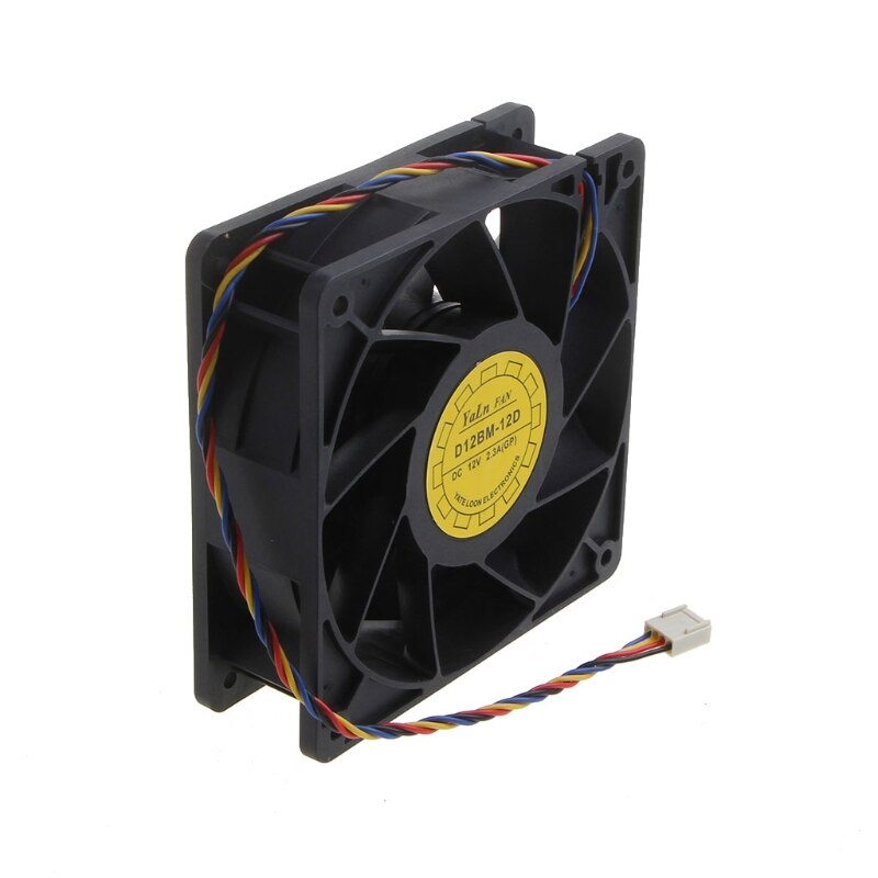 D12BM-12D Cooling Fan PQM 4P 12V 2.3A Server Cooling Fan 12cm 120x120x38mm 4700 rpm for Bitcoin Miner