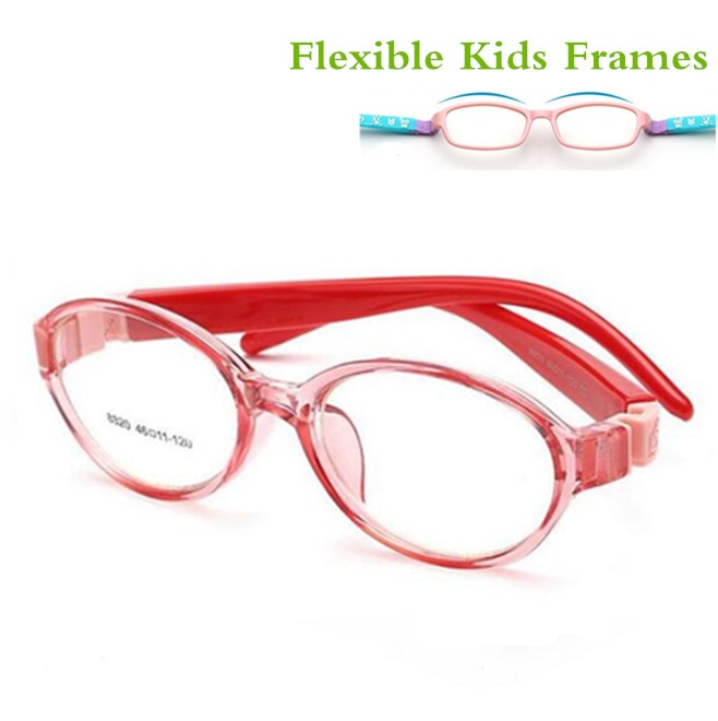 Bendable Round Light Child Glasses frame kids frames eyewear Flexible TR rubber optical lense No Screw safe Light 8820