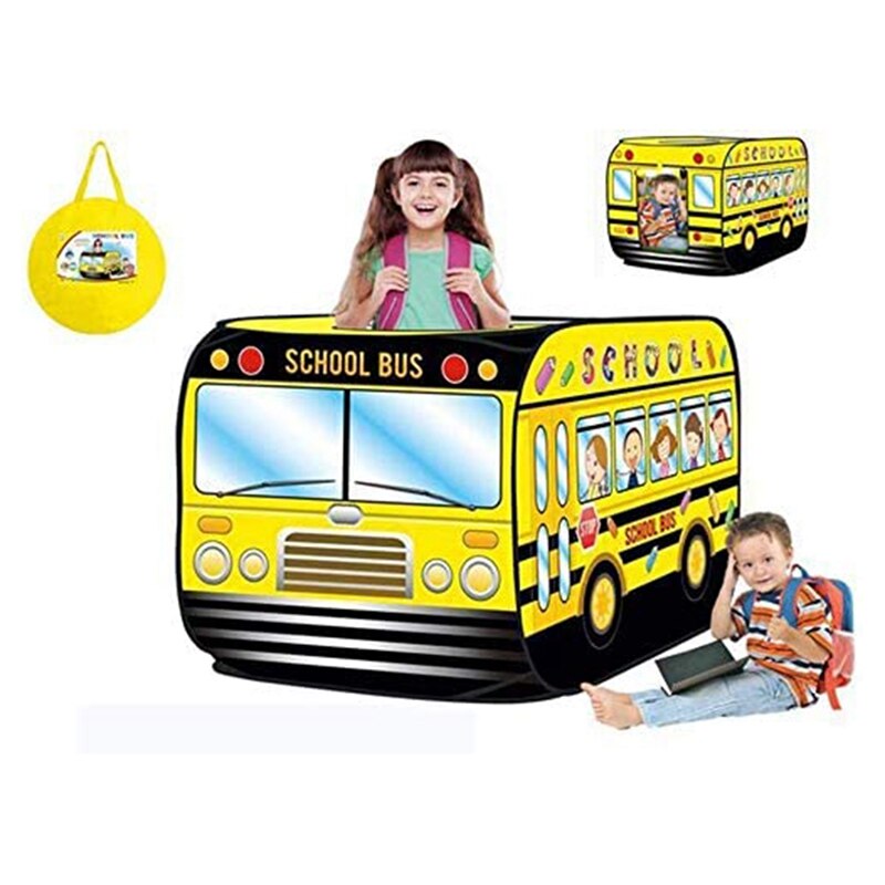 Schoolbus Kids Play Tent - Kids Opvouwbare, Quick Setup Pretend Play Tent-Voor Jongens, Meisjes, binnen &amp; Buiten Speelgoed