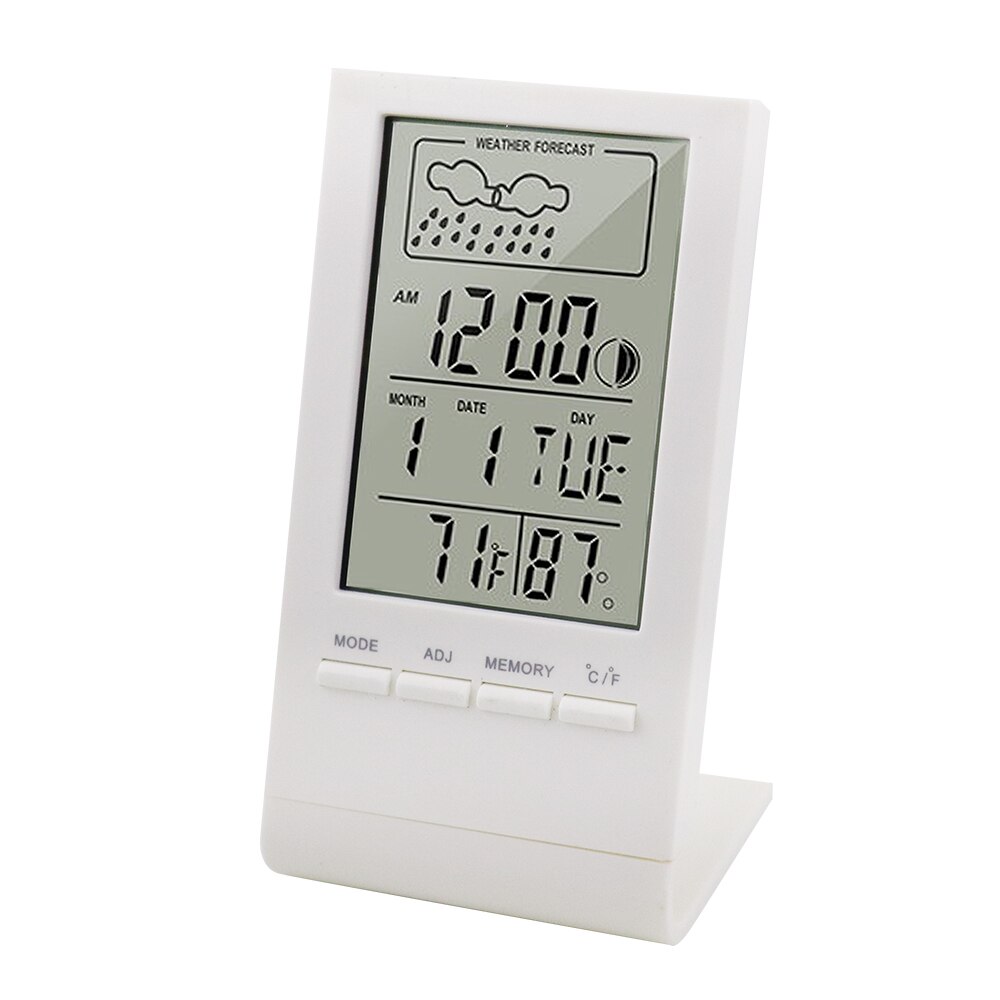CX-220 Mini Digital Thermometer Hygrometer Indoor Temperature Humidity Meter Gauge Clock Weather Station Forecast Max Min Value