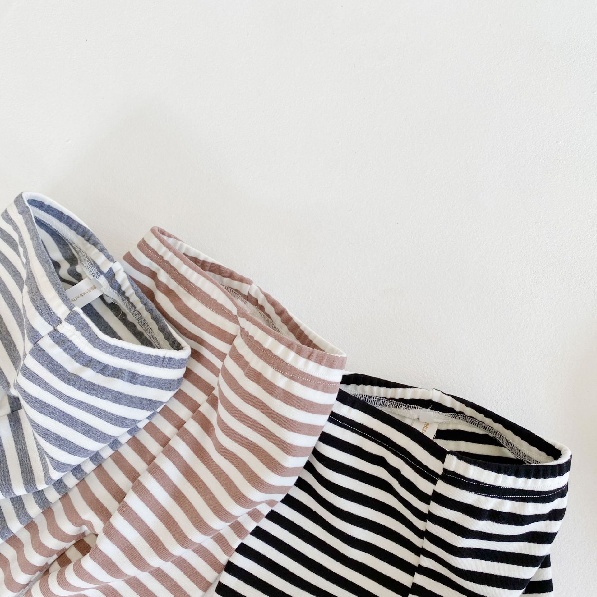 Höst bomullsbyxor baby flickor randiga leggings barn nyfödda byxor casual 0-24m