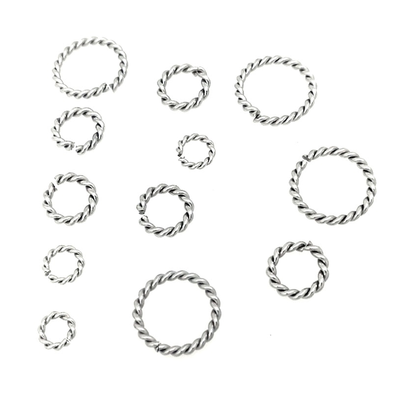 50 Stks/partij Spiraal Rvs Open Jump Rings 6/8/10/12/15 Mm Silver Tone split Rings Connectors Voor Sieraden Bevindingen Maken
