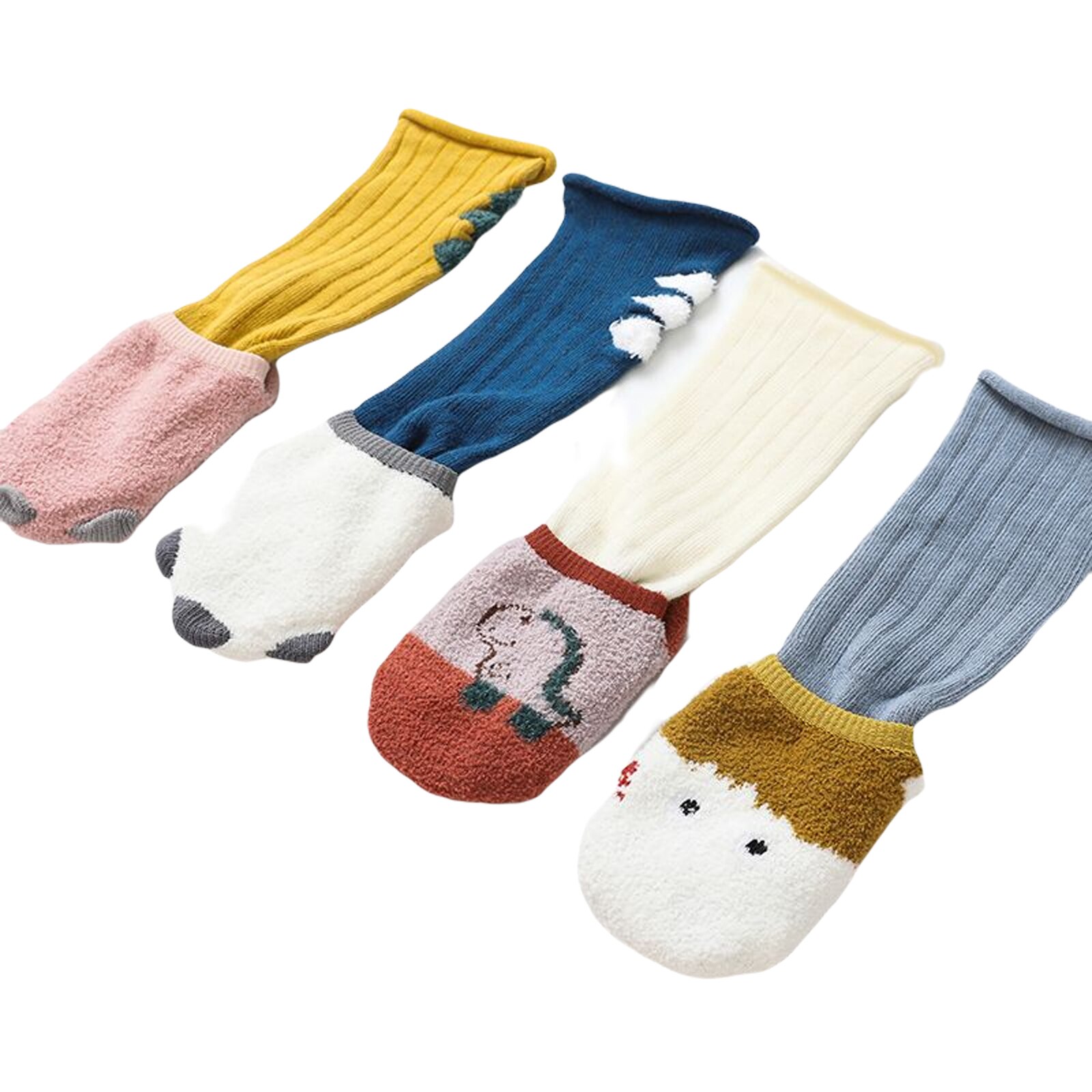 Recién Nacido calcetín Pantufla para bebés lindo interior hasta la rodilla calcetines antideslizante cubre calcetines con pinzas para niñas