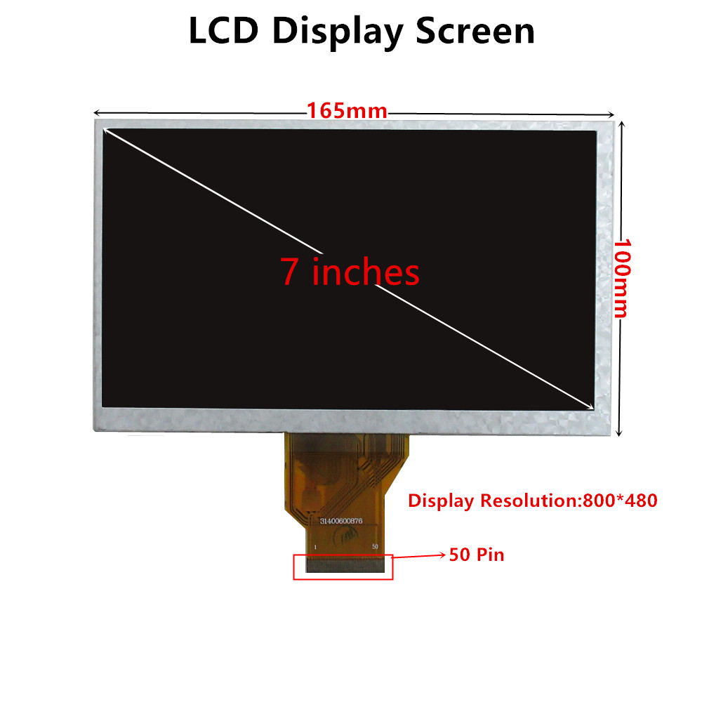 7 inch AT070TN92 V.X AT070TN90 LCD Screen Car Display 165*100 4-wire Resistive Touch Screen Car Navigation DVD LCD: Gold