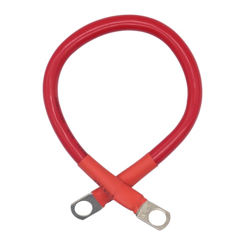 Cable de batería de 1 pie 4 AWG con terminales de anillo de 3/8 pulgadas Universal para coche, barco marino, ATV, cortacésped: Rojo