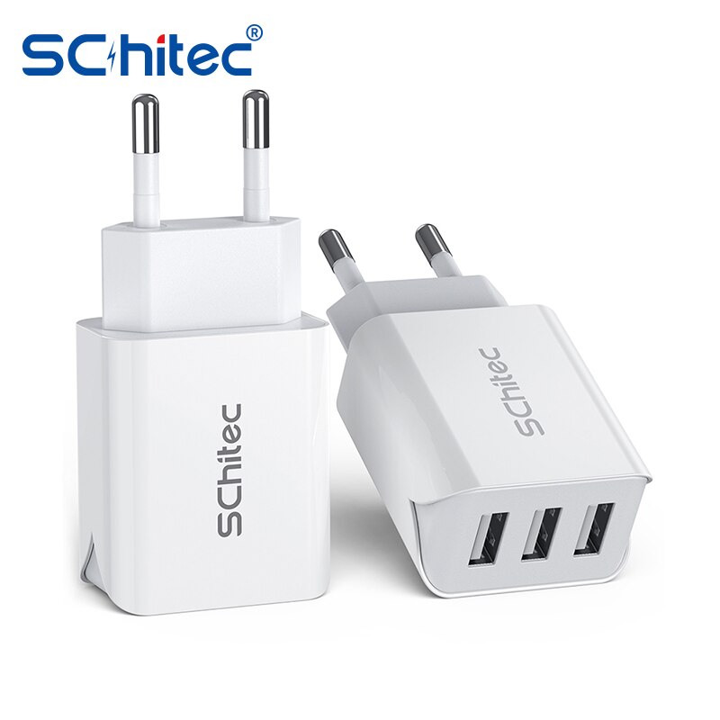 Schitec 5V/3.1A Usb Charger Voor Iphone Charger 3 Poorten Snelle Opladen Muur Telefoon Oplader Voor Iphone Samsung xiaomi Usb Adapter