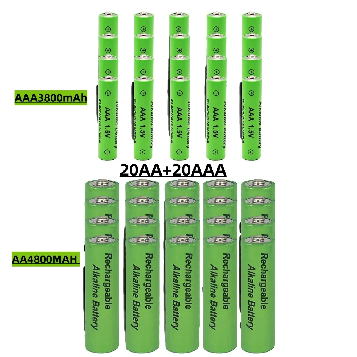 3800 mah 1.5v aa+aaa wiederaufladbare aaa-alkalisch-batterie, geeignet für taschenlampe, maus, uhr, fernbedienung usw. + ladegerät: Schokolade