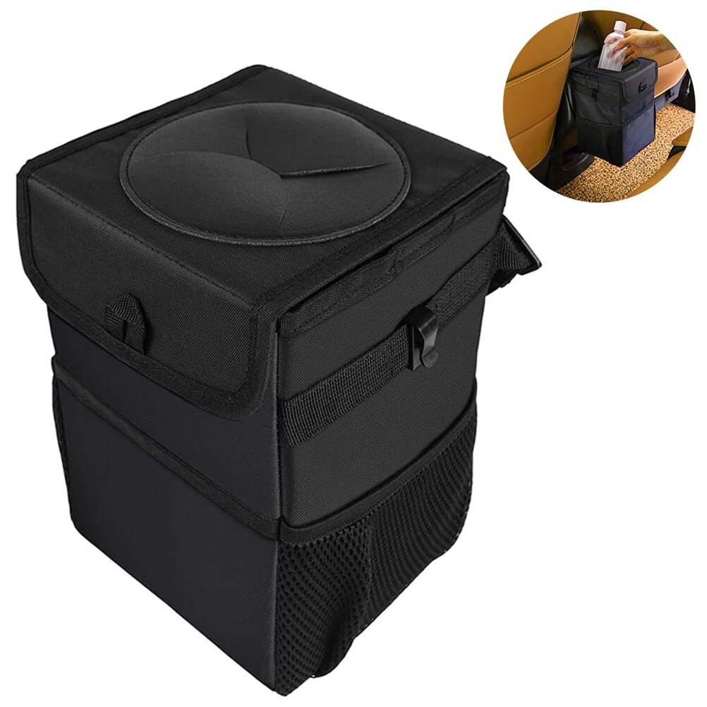 20Cm Auto Opknoping Seat Terug Vuilniszak Vuilnis Kan Opvouwbaar Storage Vuilnisbak Box Case Met Deksel Opslag Zakken houder Organizer: Default Title
