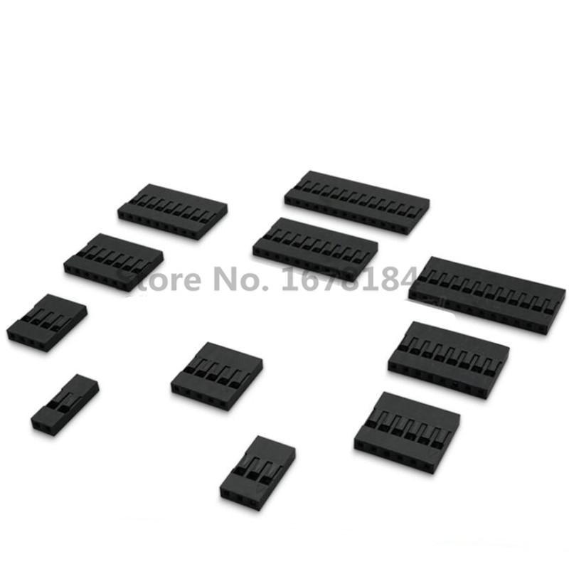 50 stk dupont stik 2.54 mm 1p 2p 3p 4p 5p 6p 8p 9p 10p plast dupont jumper wire kabel hus hun pin stik