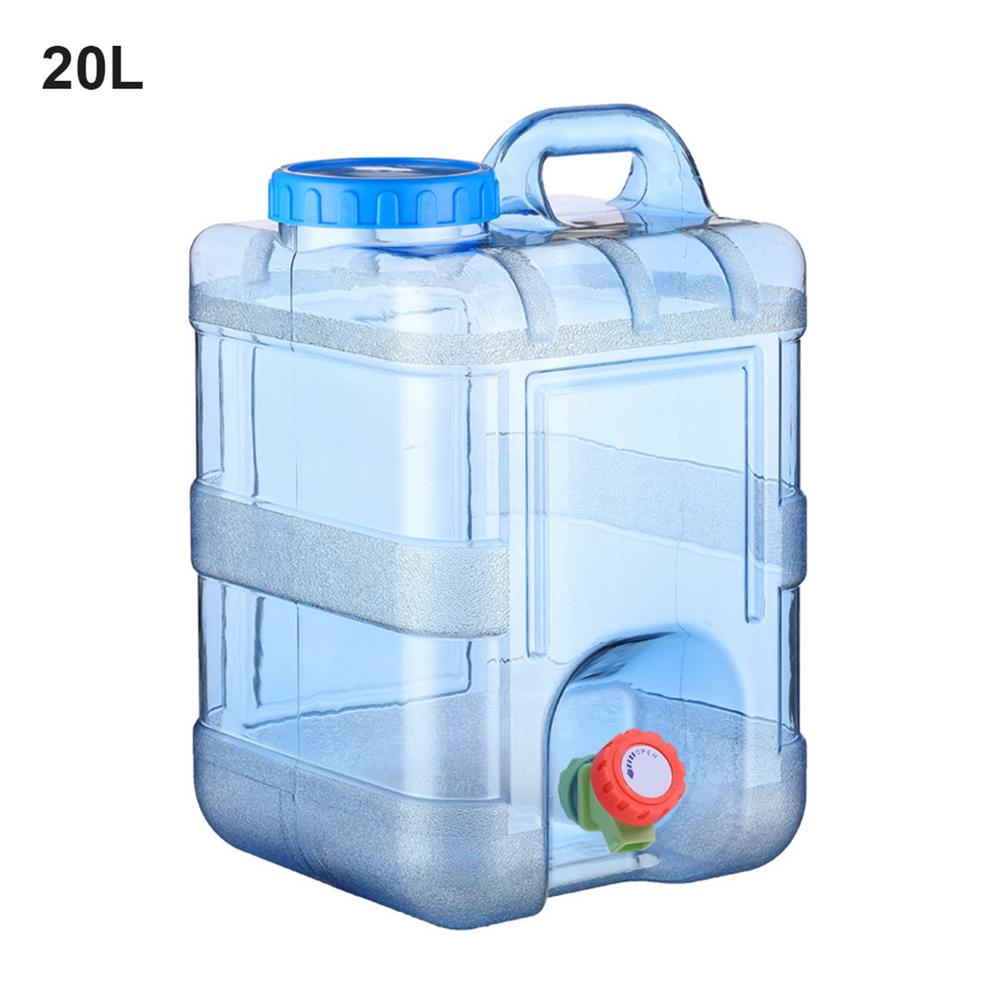 15L 20L Pure Water Plastic Bucket Home Water Storage Container With Lid Car Self-driving Tour with Faucet Mineral Water Barrel: Blue