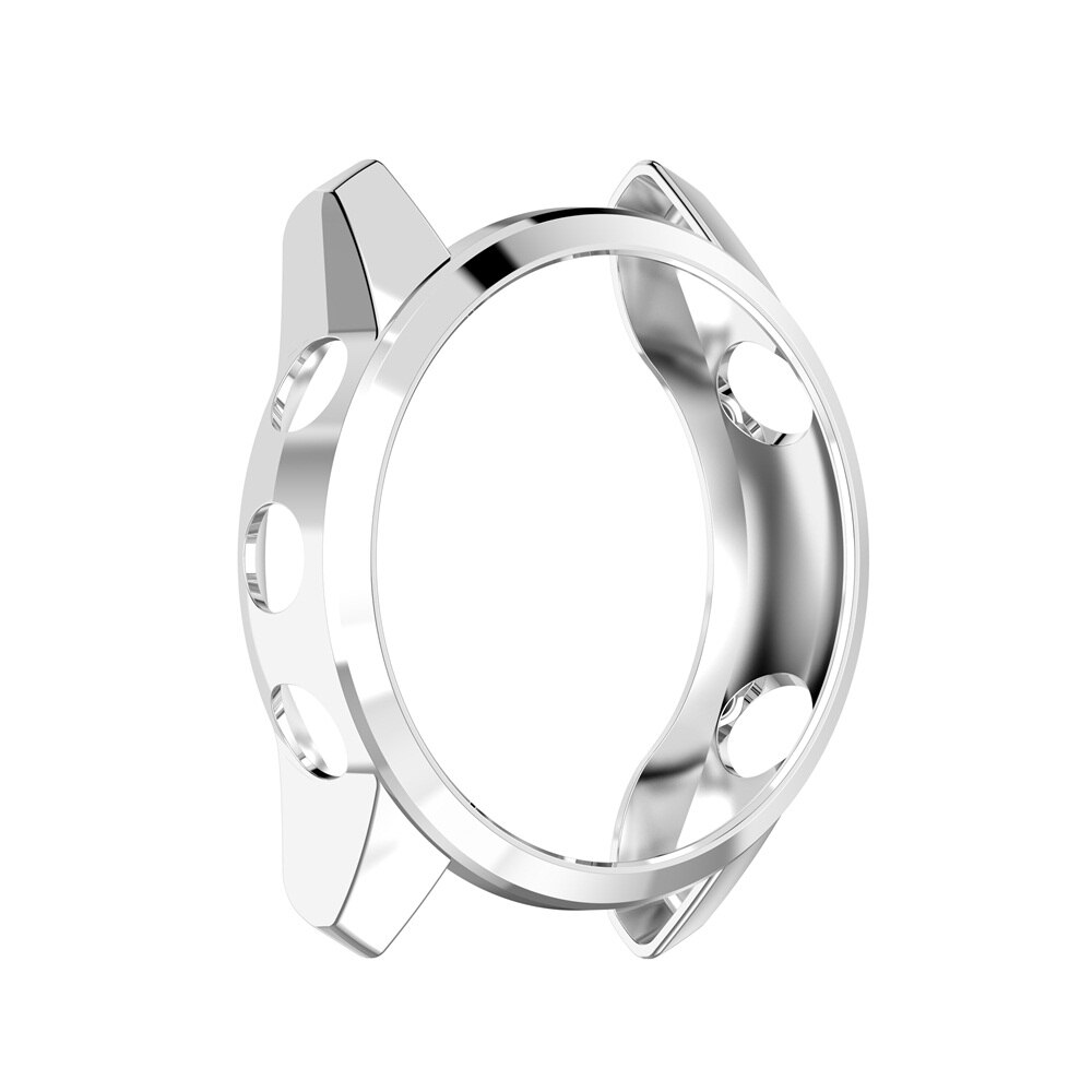 FIFATA Plating TPU Protective Case For Garmin Forerunner 745 Watch Cover Protector Bumper Frame For Garmin Forerunner745 Shell: Silver