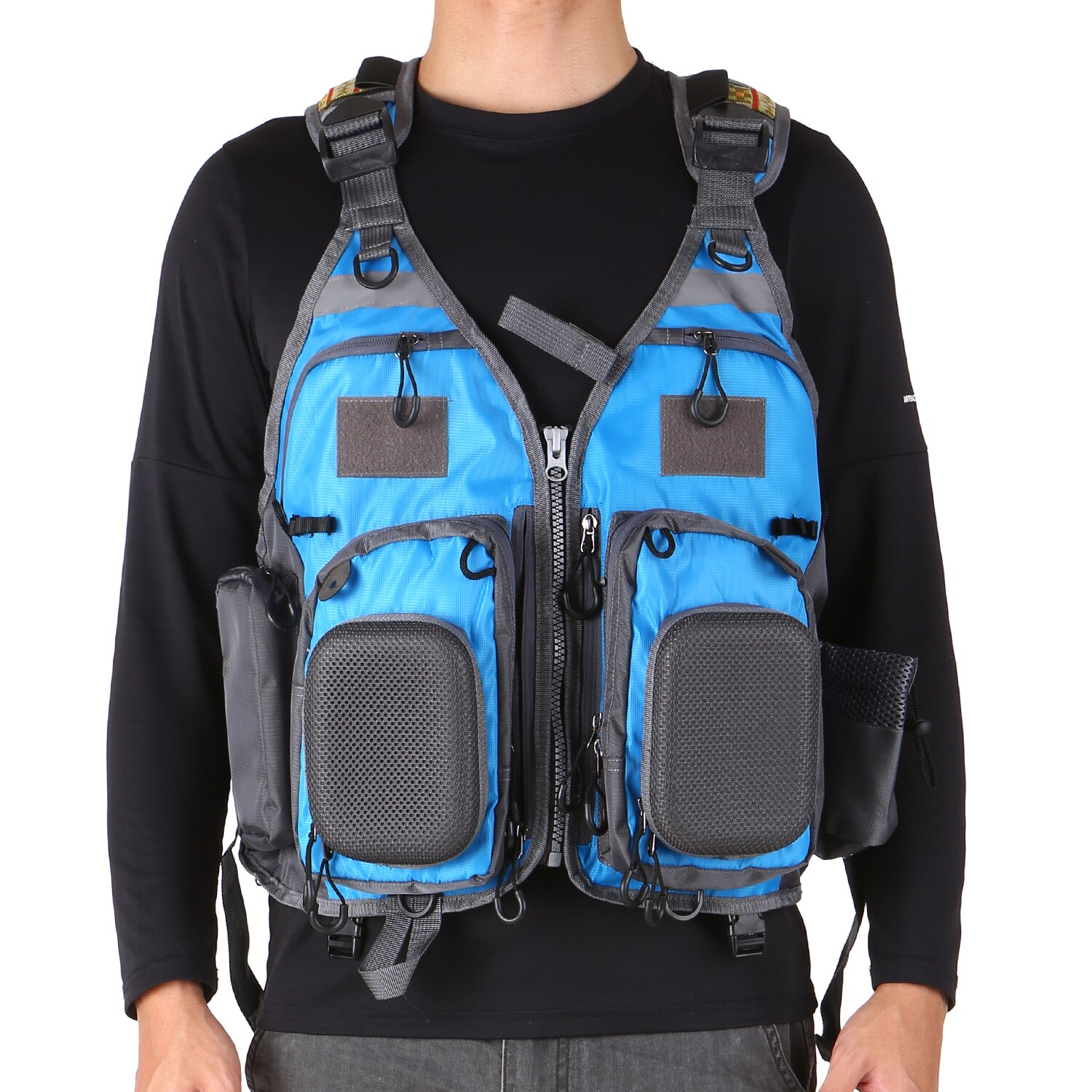 Fishing Life Jacket Multi-Pockets Floatation Vest Adults Buoyancy Waistcoat water sports sailing jacket