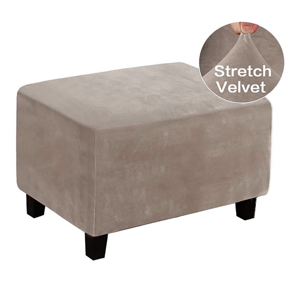 Voetkrukhoes, stretch ottoman hoes, stretch jacquard poef hoezen vierkant, zachte all-inclusive poef hoes for woonkamer wasbare opklapbare bank