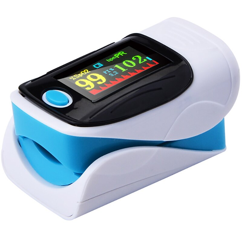 Vinger Pulsoximeter Blood Oxygen Bloed Oximeter Draagbare Oximeter Pulsoxymeter Vinger: Blue