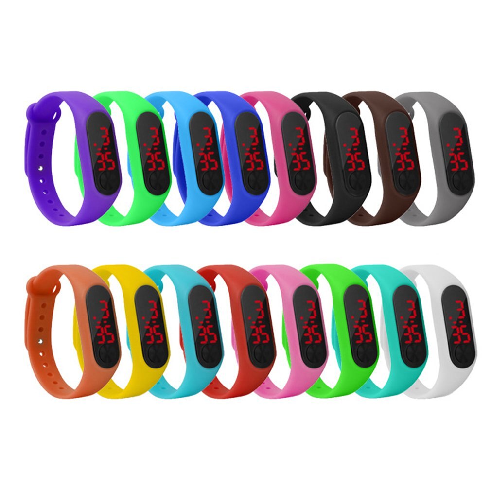 Led elektronische digitale armbandhorloges casual sporthorloge snoepkleurige siliconen koppels polshorloge