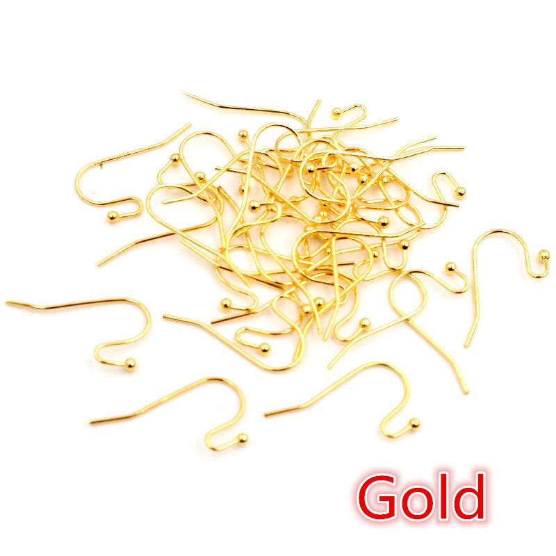 100 Stks/partij 21X16 Mm Diy Earring Bevindingen Oorbellen Sluitingen Haken Fittings Diy Sieraden Maken Accessoires Messing Haak Slangetje sieraden: Gold