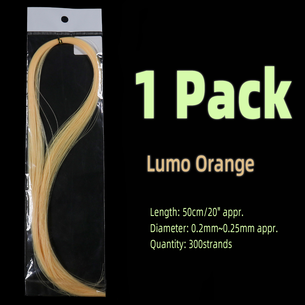 WIFREO Luminous Glow Tinsel Fluorescent Fly Fishing Thread Strand String Line diy Jig Assist Hook Lure Sabiki Rig Fishing Tackle: 1 pack LUMO Orange