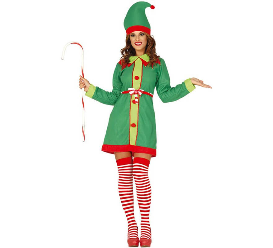 Disfraz de Elfa Verde para mujer - Navidad - Hadas, Duendes, Elfos y Ninfas/Navideños - Disfraces para adultos