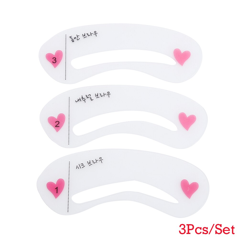3/4 Styles Eyebrow Shaper Kit Portable Eyebrow Stencil Grooming Makeup Tools Reusable Cosmetics Beauty Accessories: white  3pcs