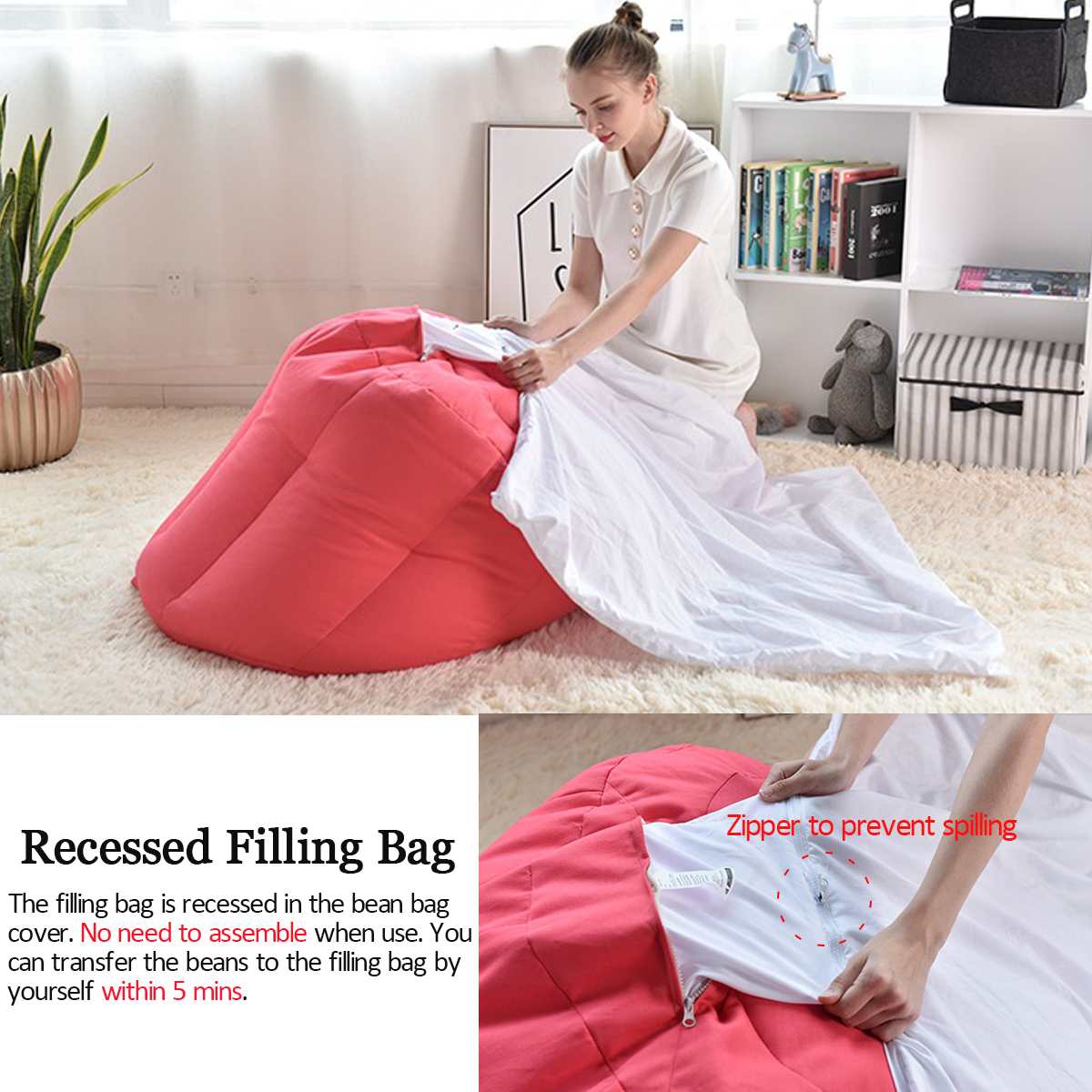 Snoep Kleur Bean Bag Sofa Cover Zonder Vulmiddel Lounger Sofa Stoel Poef Zetel Woonkamer Meubels Zitzak Poef Bladerdeeg Couch