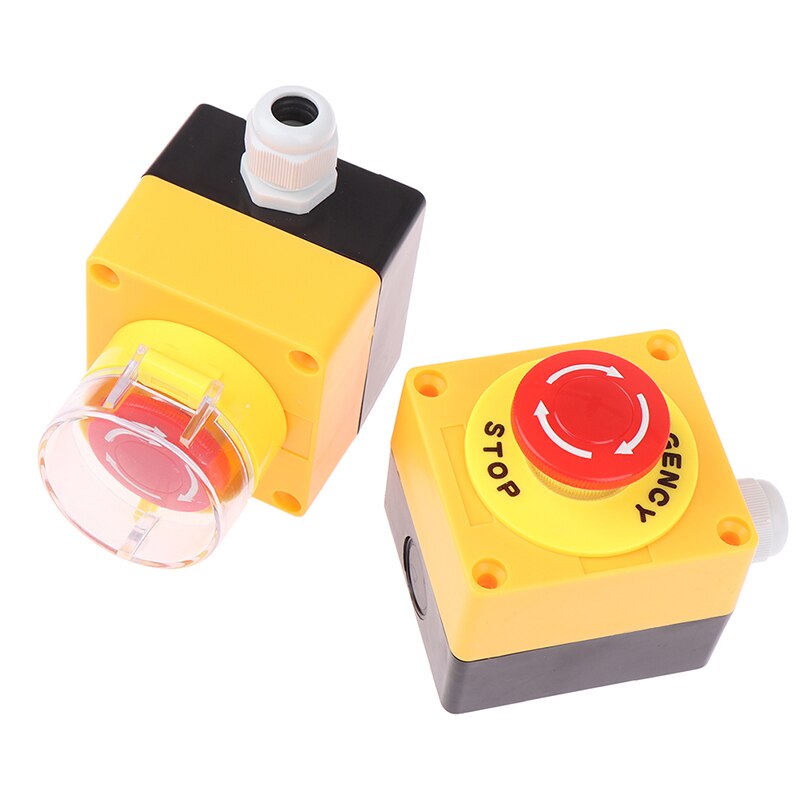 Red Sign Push Button Switch DPST Mushroom Emergency Stop Button AC 660V 10A