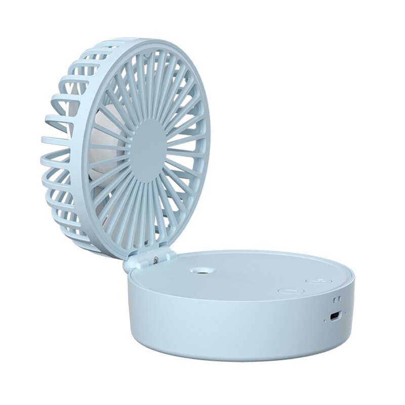 Mini Handheld Water Mist Fan Stille Elektrische Desktop Air Cooling Gadget: Blue