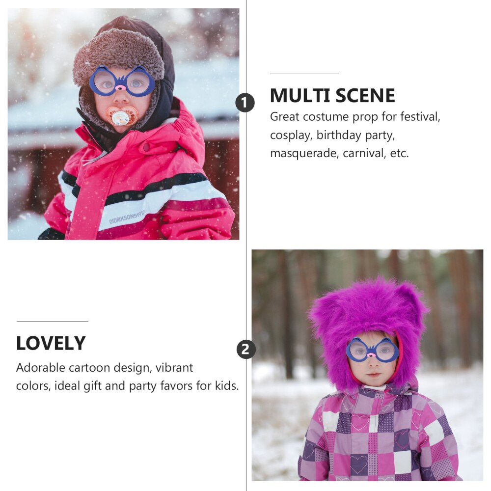 2 Pairs Kind Brillen Foto Requisiten Cartoon Sonnenbrille für Outdoor Party Festival Kinder