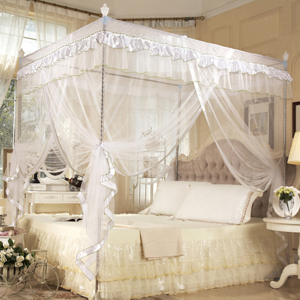 Luxe Prinses Klamboe Vier Hoek Post Bed Gordijn Canopy Netting Beddengoed