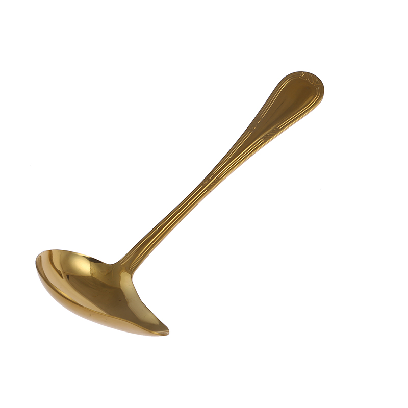 Cuillère à Sauce à soupe en acier inoxydable, petite louche à soupe, cuillère de service créative, cuillère à Sauce au bouillie, couverts délicats, 1 pièces: Or