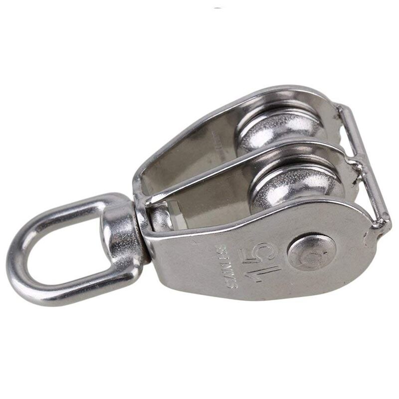 304 Rvs M15 Dubbele Katrol Blok Voor Wire Rope Chain Tractie Wiel Set Van 5