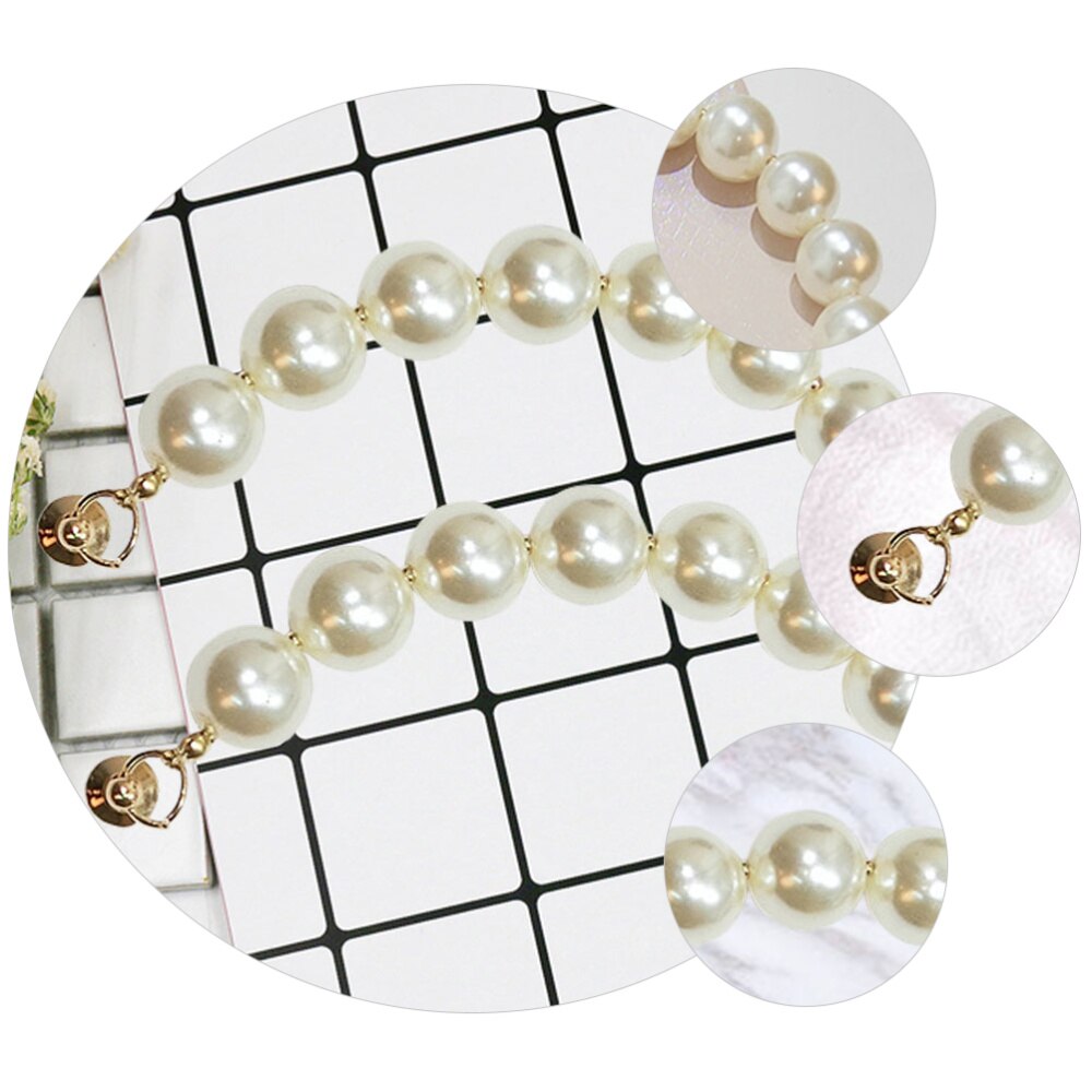 2 stücke praktisch fallen Kette Nachahmung Perle Perlen Finger Kette Stand Halfter