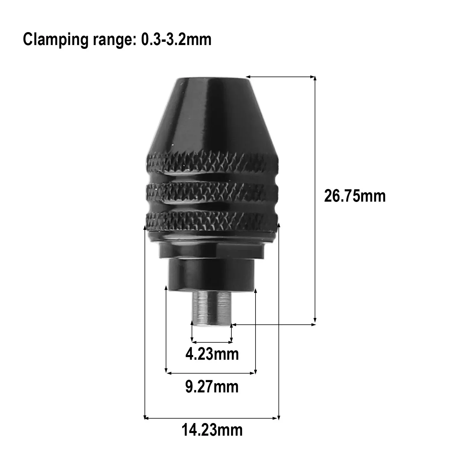 1pc 0.3-3.2mm boorkop voor worx  wx106 polijstmachine, elektrische hamer, sleutel, adapter voor elektrische boormachine, roterend gereedschap