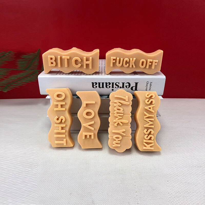 Moules à bougies en Silicone polyvalents, salutations anglaises créatives, pour plâtre, savon, mots anglais, bricolage