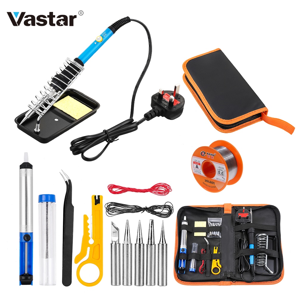 Digital Electric Soldering Iron Kit Welding Tools 110V 220V 60W 80W Ceramic Heat Temperature Adjustable Solder Iron Rework