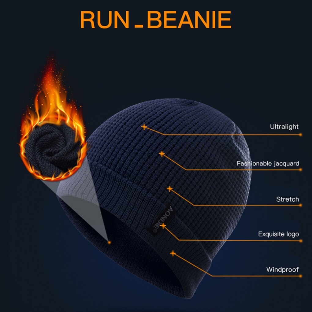 Unisex Solid Color Winter Knitted Beanies Hip-hop Snap Slouch Outdoor Hat Men Women Skiing Warm Cap