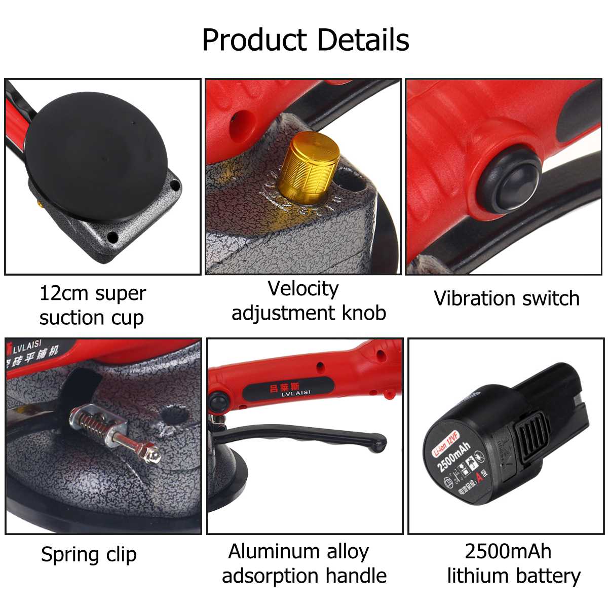 Verstelbare 1000W Tegels Tegels Machine Tegels Vibrator Zuignap Portable Automatische Floor Vibrator Nivellering Tool Met Batterij