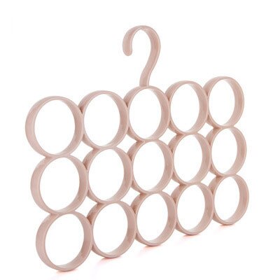 Tendedero circular simple, armario de secado multifuncional, soporte para bufandas, cinturón, toallero de 15 anillos, herramientas de almacenamiento para el hogar: Rosa