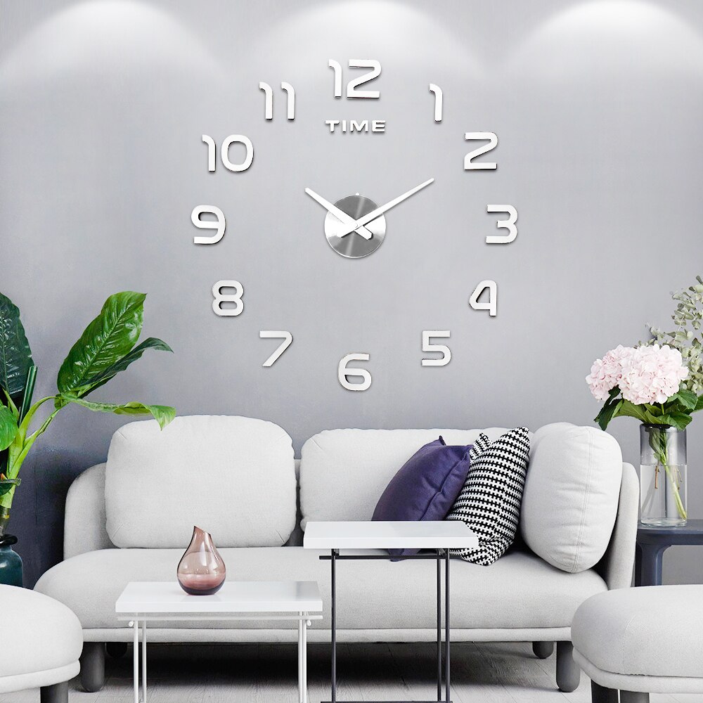 3D Acryl Klok Spiegel Sticker Horloge Muur Diy Creatieve Klok Woondecoratie Quartz Klok/Gratis Te Sturen 3D Vlinder sticker