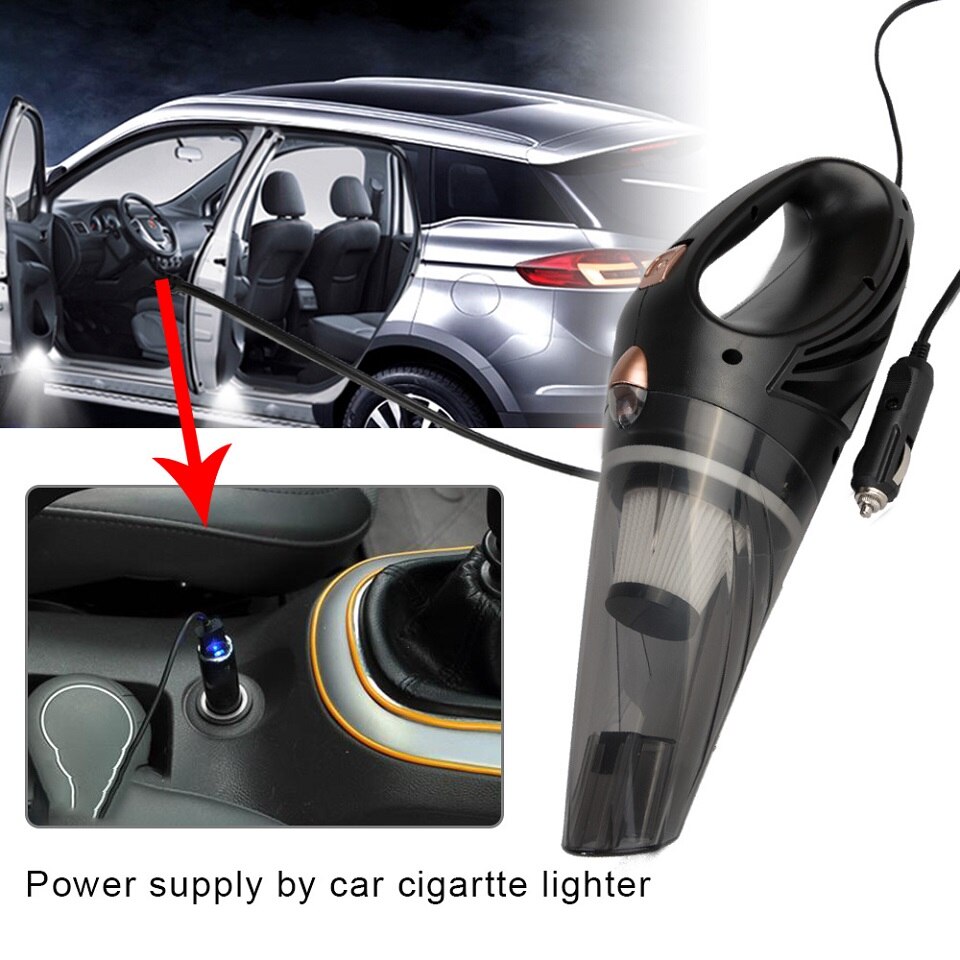 Nueva aspiradora de fuerte succión de 12V 120W, aspiradora de mano 4800Pa para coche, aspiradora de doble uso húmeda y seca para electrónica de coche, aspiradora de filtro de repuesto