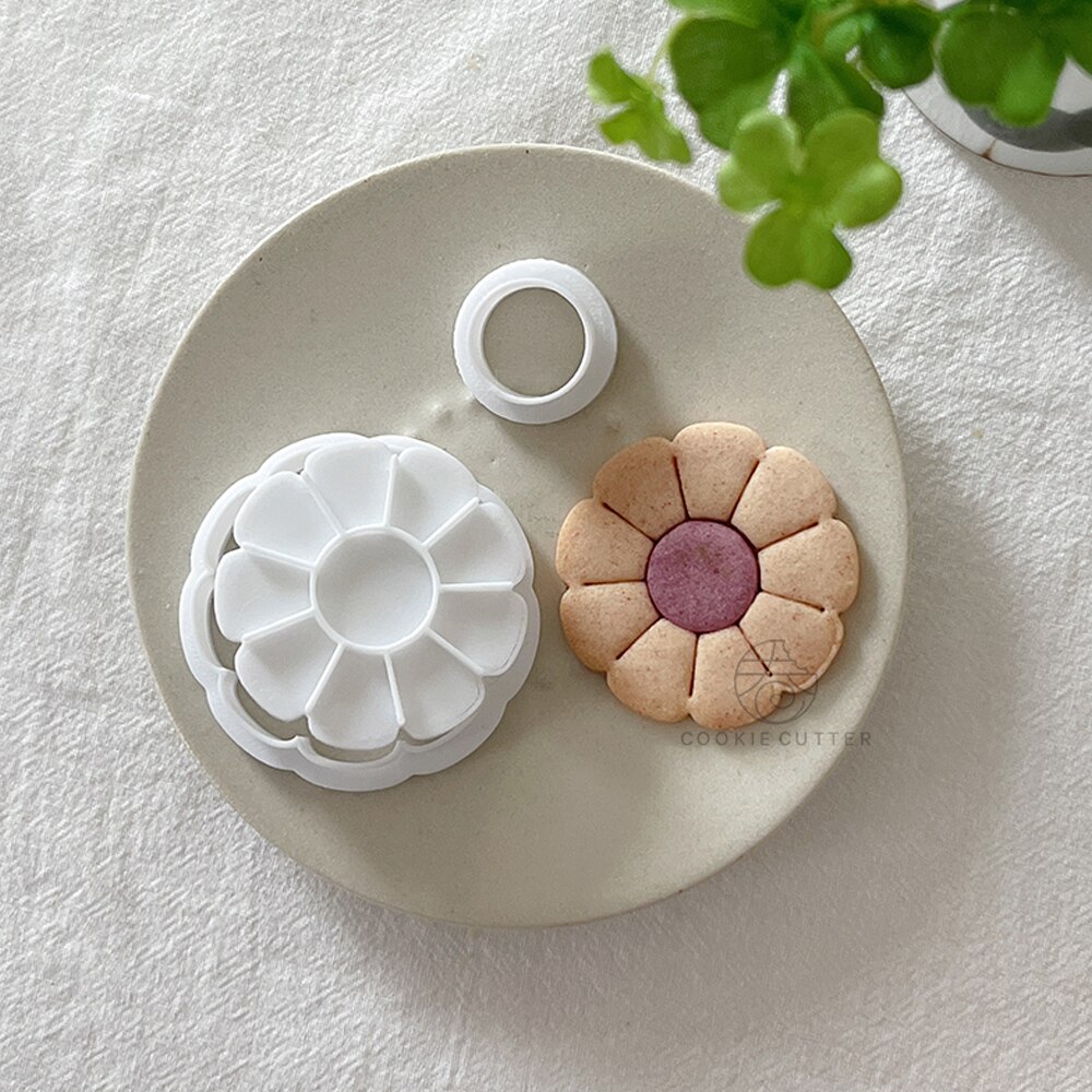 Mooncake Mold met 2 stks ananas vorm stempels handpers cookie maan cake gebak mal mid-herfst festival bakken tool JKUHA
