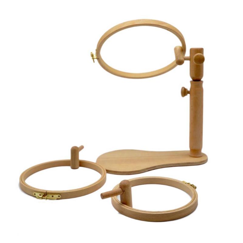 Wood Embroidery Hoop Stand Cross Stitch Needlework Ring Frame Sewing Adjustable