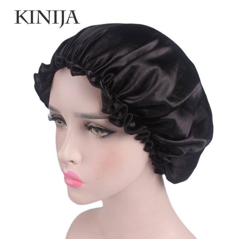 Gorro de noche de seda de mora para el cabello, gorro de ducha de seda pura para dormir, toalla para el cabello, accesorios para el baño