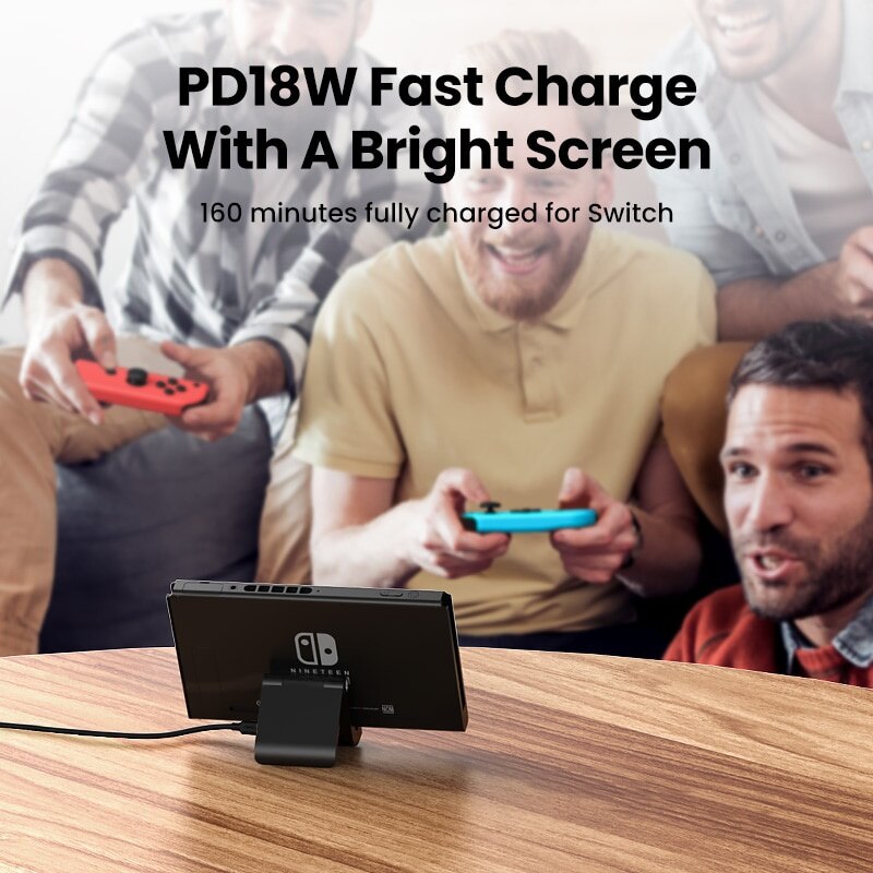 Ugreen-cargador USB C para Nintendo Switch, estación de carga rápida de 18W