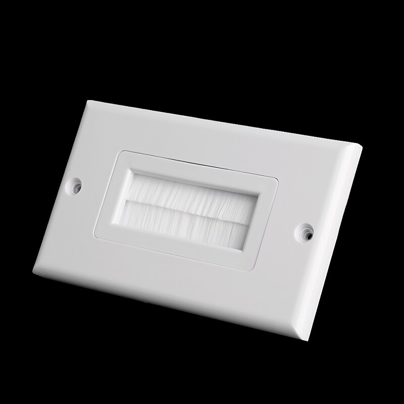 1 Single Gang Haren Borstel Muur Plaat Poort Insert Cover Outlet Mount Panel
