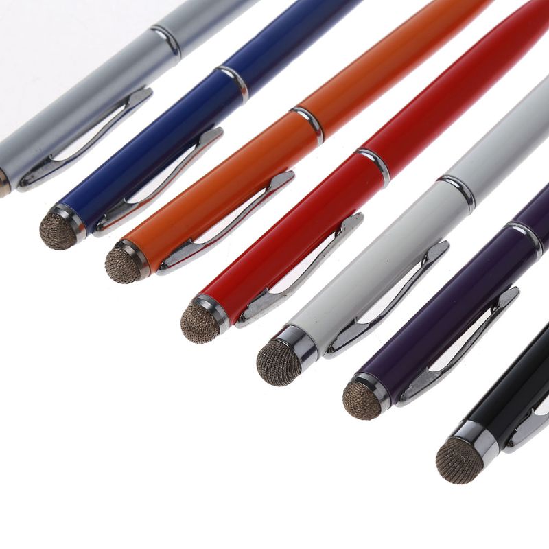 2 in 1 Fiber Metal Tip Stylus Capacitance Pen Screen Touch Drawing Tablet Pen